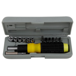 Includes Ratchet Screwdriver Handle, 1 x Socket Nuts, 5 Bits and 1 x Storage Case - Material: Stainless Steel Tools